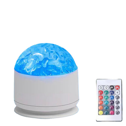 2 Scene -Ocean Wave & 3D Water Rippleprojector Light-16-Color round Lamp Withcontrol, Relaxation & Romantic Night Ambience