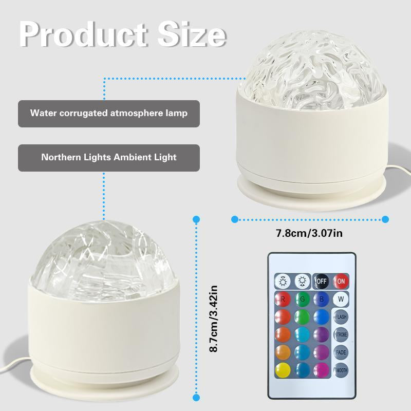 2 Scene -Ocean Wave & 3D Water Rippleprojector Light-16-Color round Lamp Withcontrol, Relaxation & Romantic Night Ambience